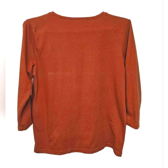 Shenanigans 3/4 Sleeve Embroidered Top Size Autumn Fall Rust Leaves Vintage 90s? - Picture 2 of 8